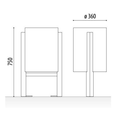 Kosz na śmieci ADO TRECEN - stal corten