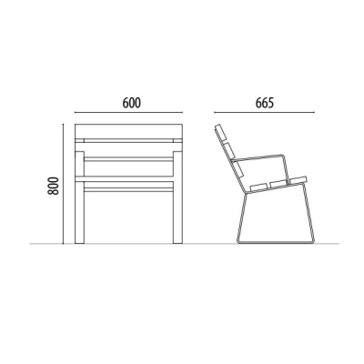 Krzesło uliczne ADO DAMA - drewniane Krzesło uliczne ADO DAMA - drewniane