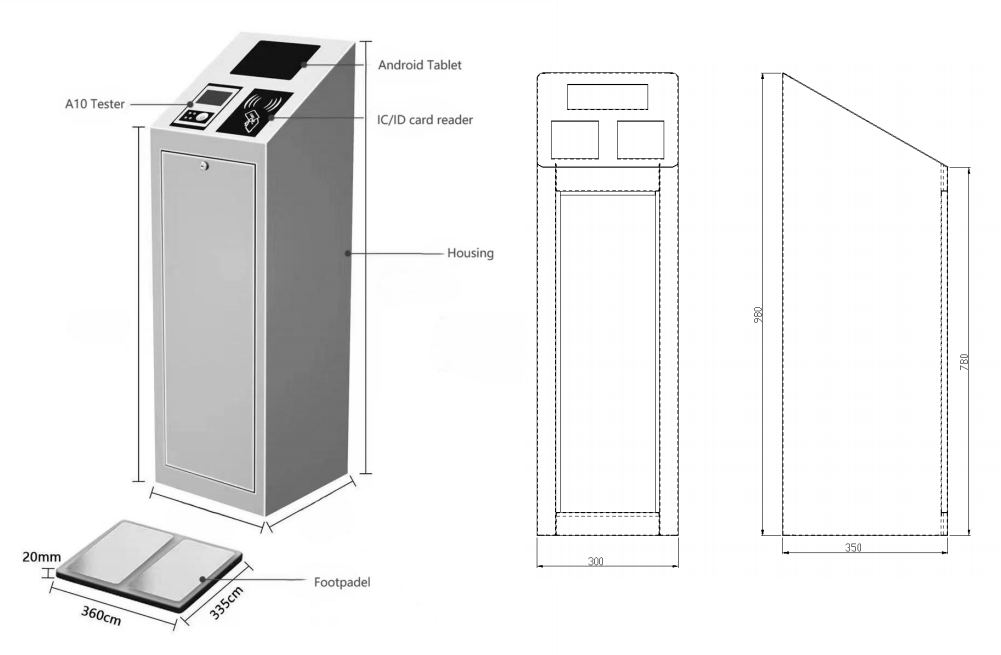 WYMIARY SŁUPKA KD ESD CP-1ESD