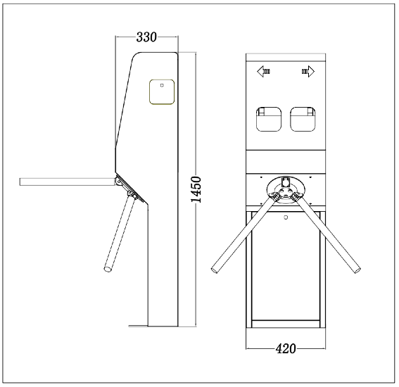 WYMIARY BRAMKI TRIPOD CP-XD01