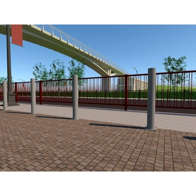 Słupek parkingowy HERZ GC - Ø76,1mm na stopie, stal nierdzewna