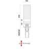 Wymiary słupka ABES LIGHTNING BOLLARD 220 LED