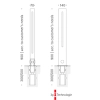 Wymiary słupka ABES LIGHTNING BOLLARD 265 LED