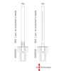 Wymiary słupka ABES LIGHTNING BOLLARD 266 LED