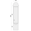 Wymiary słupka ABES FEEDER BOLLARD 300-2