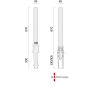 Wymiary słupka ABES BOLLARD 001 3p-Technology