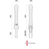 Wymiary słupka ABES BOLLARD 002 3p-Technology