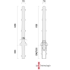 Wymiary słupka ABES BOLLARD 005-1 3p-Technology