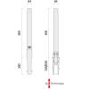 Wymiary słupka ABES BOLLARD007 3p-Technology