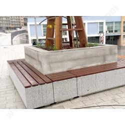Ławka parkowa BE KUBE MAD  - betonowa, bez oparcia