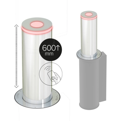 Słupek parkingowy automatyczny BE PLAZA Ø220 x 600mm, ścianka 13mm - antyterrorystyczny LED Słupek parkingowy automatyczny BE PLAZA Ø220 x 600mm, ścianka 13mm - antyterrorystyczny LED