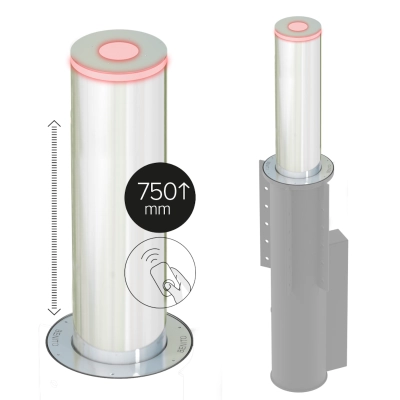 Słupek parkingowy automatyczny BE PLAZA Ø220 x 750mm, ścianka 13mm - antyterrorystyczny LED Słupek parkingowy automatyczny BE PLAZA Ø220 x 750mm, ścianka 13mm - antyterrorystyczny LED