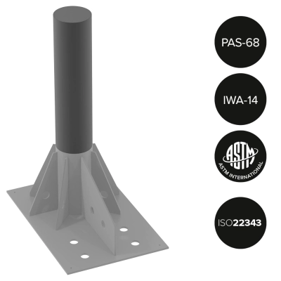 Słupek antyterrorystyczny stały BE DEFENDER FIX M50 Ø275 x 1000mm, ścianka 25mm - LED
