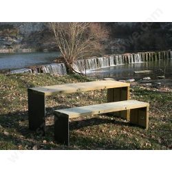 Stół piknikowy BE GAVARRES - drewno i stal