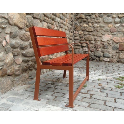 ŁAWKA Z OPARCIEM SILAOS SENIOR PROCITY STAL I DREWNO - 1200, 1800 mm