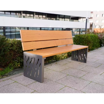 ŁAWKA Z OPARCIEM WENECJA PROCITY STAL I DREWNO - 1800 mm