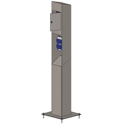 Rozdzielnia elektryczna VMR PRATIKA W250/H1500 – gniazda na zewnątrz